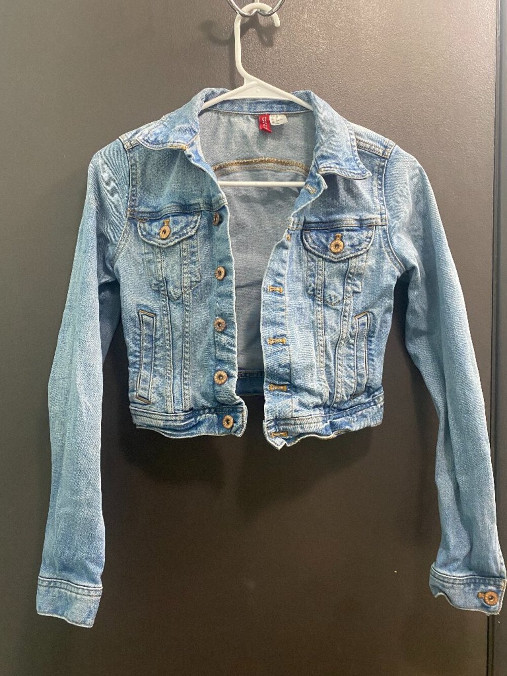 H&M Divided Light Wash Stretch Denim Jacket Size 4